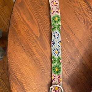 Jenny Krauss Embroidered Floral Women’s Belt -Boho Large